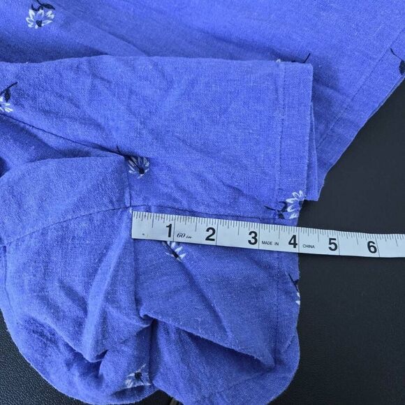 Old Navy Womens Floral Linen Romper Size XXL Blue V Neck Cottagecore Boho Beachy - Picture 10 of 10